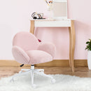 luffy Leisure Chair Faux Fur for Girls, Ladies Home Bedroom Living Room with Wheels, Pink w/"
