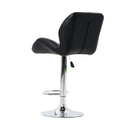 PU Leather Bar Stool Diamond Design Swivel Barstool Kitchen Pub Dining Chair Lift Metal Chrome Base Adjustable Height - Black