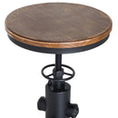 Swivel Bar Stool Vintage Industrial Height Adjustable Kitchen Dining Chair Round Natural Pinewood Seat W/Footrest