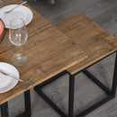 MDF Topped Steel 5-Piece Dining Set Dining Table with 4 Stools - Black/Brown