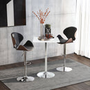 Square Height Adjustable Bar Table Counter Pub Desk with Metal Base for Home Bar, Dining Room, Kitchen, White Multi-role Modern Top Sturdy