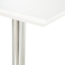 Square Height Adjustable Bar Table Counter Pub Desk with Metal Base for Home Bar, Dining Room, Kitchen, White Multi-role Modern Top Sturdy