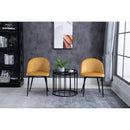 Velvet Contemporary Set Of 2 Kitchen Dining Chairs Mustard