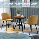 Velvet Contemporary Set Of 2 Kitchen Dining Chairs Mustard