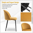 Velvet Contemporary Set Of 2 Kitchen Dining Chairs Mustard