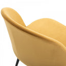 Velvet Contemporary Set Of 2 Kitchen Dining Chairs Mustard