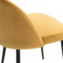 Velvet Contemporary Set Of 2 Kitchen Dining Chairs Mustard