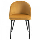 Velvet Contemporary Set Of 2 Kitchen Dining Chairs Mustard