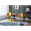 Velvet Contemporary Set Of 2 Kitchen Dining Chairs Mustard