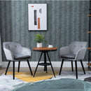 Velvet Tufted Set Of 2 Kitchen Dining Armchairs Grey