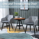 Velvet Tufted Set Of 2 Kitchen Dining Armchairs Grey