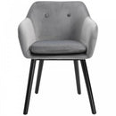 Velvet Tufted Set Of 2 Kitchen Dining Armchairs Grey