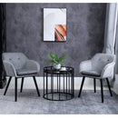 Velvet Tufted Set Of 2 Kitchen Dining Armchairs Grey