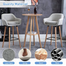 Linen Upholstered Set Of 2 Home Bar Stools - Light Grey