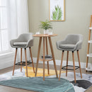 Linen Upholstered Set Of 2 Home Bar Stools - Light Grey