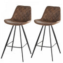 PU Leather Upholstered Twin-Pair Bar Stools Brown
