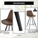 PU Leather Upholstered Twin-Pair Bar Stools Brown