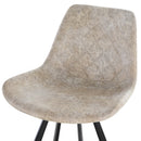 PU Leather Upholstered Twin - Pair Kitchen Bar Stools Grey