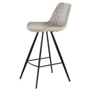 PU Leather Upholstered Twin - Pair Kitchen Bar Stools Grey
