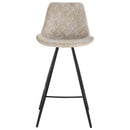 PU Leather Upholstered Twin - Pair Kitchen Bar Stools Grey
