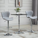 Bar Stools Set of 2 Swivel Stool Adjustable Height Bar Chairs with Footrest for Kitchen Dining Home Pub, Grey Pieces Chair with/ Pub