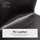 PU Leather Set of 2 Bar Stools with Footrest - Black/Brown