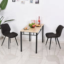 PU Leather Upholstered Set-of-2 Moulded Dining Chairs Brown