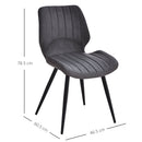 PU Leather Upholstered Set-of-2 Moulded Dining Chairs Brown