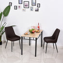 Modern Style Rhombus Tufted Set-of-2 PU Leather Dining Chairs Brown