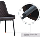 Modern Style Rhombus Tufted Set-of-2 PU Leather Dining Chairs Brown