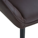 Modern Style Rhombus Tufted Set-of-2 PU Leather Dining Chairs Brown