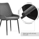 PU Leather Set Of 2 Quilted PU Leather Dining Chairs w/Metal Frame 4 Legs Foot Caps Home Seating Modern Stylish Executive Dark Grey