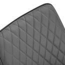 PU Leather Set Of 2 Quilted PU Leather Dining Chairs w/Metal Frame 4 Legs Foot Caps Home Seating Modern Stylish Executive Dark Grey