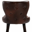 PU Leather Upholstered Set-of-2 Bar Chairs - Brown