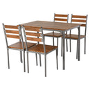 Modern 5-Piece Dining Table Set, Dining Table With 4 Chairs For Compact Dining Room& Kitchen, Brown Room