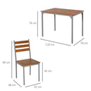 Modern 5-Piece Dining Table Set, Dining Table With 4 Chairs For Compact Dining Room& Kitchen, Brown Room