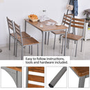 Modern 5-Piece Dining Table Set, Dining Table With 4 Chairs For Compact Dining Room& Kitchen, Brown Room