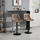 Brown Bar Stools Set of 2 with Footrest Brown Adjustable Height Swivel