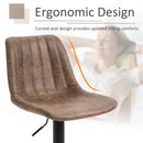 Brown Bar Stools Set of 2 with Footrest Brown Adjustable Height Swivel