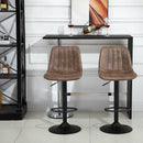 Brown Bar Stools Set of 2 with Footrest Brown Adjustable Height Swivel