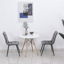 Flannelette Tufted Twin-Pair Dining Chairs Grey