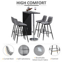 HOMCOM Set of 2 Bar Stools Velvet-Touch Dining Chairs - Grey
