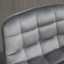 HOMCOM Set of 2 Bar Stools Velvet-Touch Dining Chairs - Grey