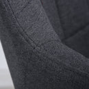 2 Pieces Linen-Touch Fabric Dining Chair with Grid Pattern Cushion and Backrest, Sponge Padded Armchair for Living Room, Bedroom, Office