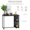 Industrial Steel Tube Dining Height Bar Table with 2-Tier Storage Shelf, Pub Desk with Adjustable Foot Pad for Living Room, Kitchen, Bedroom, Cafe, Restaurant and