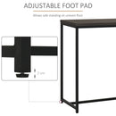 Industrial Steel Tube Dining Height Bar Table with 2-Tier Storage Shelf, Pub Desk with Adjustable Foot Pad for Living Room, Kitchen, Bedroom, Cafe, Restaurant and