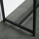 Industrial Steel Tube Dining Height Bar Table with 2-Tier Storage Shelf, Pub Desk with Adjustable Foot Pad for Living Room, Kitchen, Bedroom, Cafe, Restaurant and
