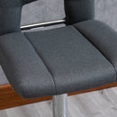 Modern Linen Fabric Bar stool Armless Adjustable Height with Swivel Seat, Set of 2 Height