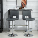 Modern Linen Fabric Bar stool Armless Adjustable Height with Swivel Seat, Set of 2 Height