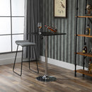 HOMCOM Modern Height Adjustable Counter Bar Table with 360° Swivel Table top - Black & Silver